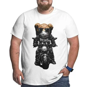 Большие размеры S-6XL для детей от 50 до 135 кг, куклы-мишки, забавные футболки с принтом, летние дышащие футболки с короткими рукавами, одежда XXXL чёрный