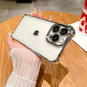 Прозрачная защитная пленка для линз с гальваническим покрытием для APPle iPhone 15 14 13 12 11 Pro Max 15 14 Plus, прозрачная крышка For iPhone11Pro