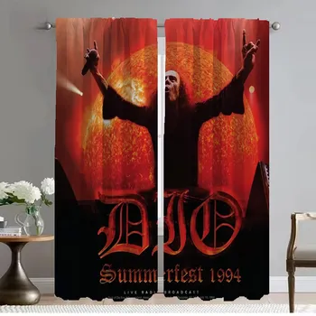 Тюль для спальни Rock-DIO Shades Modern Living Room Curtains 2 Pieces Window Warning Partition Halloween Decoration Kitchen W50xH70cmx2pcs-CL