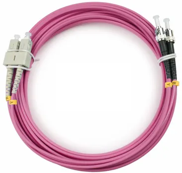 Кабель патч-корд волоконно-оптический Cabeus FOP-50-OM4-SC-ST-5m duplex, SC-ST 50/125 mm OM4, 5м, LSZH