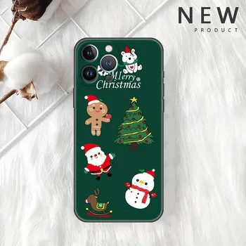Рождественский чехол со снеговиком для Apple iPhone 14 11 13 12 Pro 7 XR X XS Max 8 Plus 6 6S 14Pro, черный мягкий чехол для телефона iPhone 6 6S
