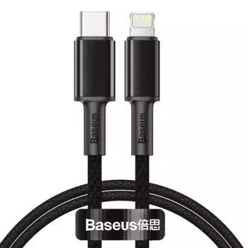Кабель Baseus High Density Braided (Type-C) на (Lightning) 20W 100см нейлоновая оплётка (CATLGD-01) (черный)