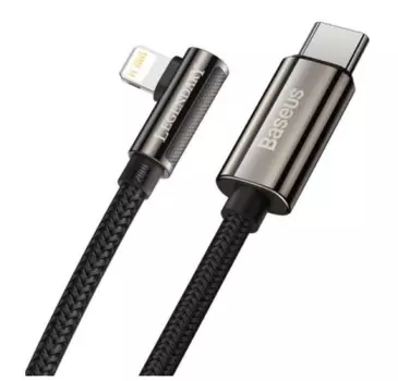 Кабель Baseus Legend Elbow Series Fast Charging Data Cable PD 20W (Type-C) на (Lightning) (CATLCS-01) 100см нейлоновая оплётка (черный)