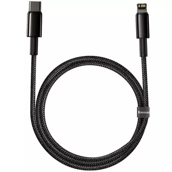 Кабель Baseus Tungsten Gold (Type-C) на (Lightning) 20W 200см нейлоновая оплётка (CATLWJ-A01) (черный)