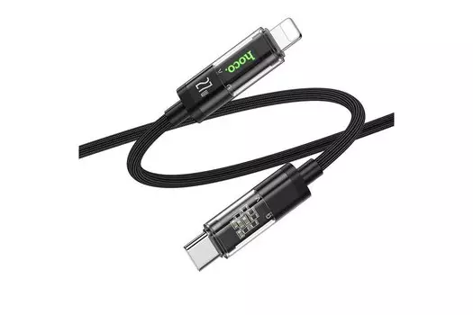 Кабель Hoco U116 Discovery Edition (Type-C) на (Lightning) 120см тканевая оплётка (черный)