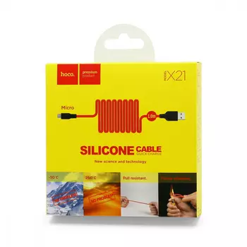 Кабель Hoco X21 Plus USB/Micro-USB 2.4A 100см (красный)