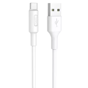Кабель Hoco X25 Soarer (USB) на (Type-C) 100см силиконовый (белый)