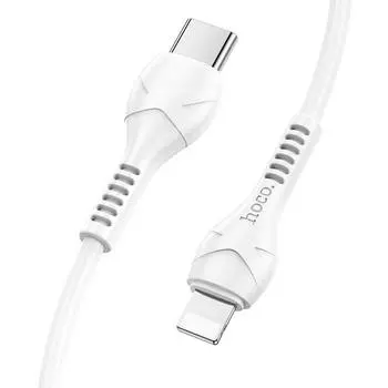 Кабель Hoco X84 PD20W Solid cable (Type-C) на (Lighting) 100 см 2.4A силикон (белый)
