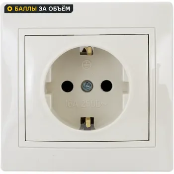 Розетка встраиваемая Tdm Electric Таймыр с заземлением, цвет бежевый