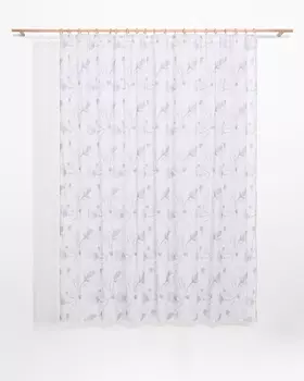 Mikronesse Шифоновый тюль с печатью "Олеандр" 300*270, р. 300х270, цвет Нежно-серый