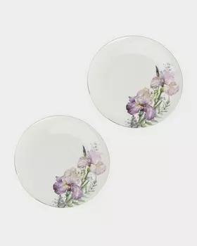 Набор из двух обеденных тарелок Irises из тонкостенного фарфора, по 25,5 см