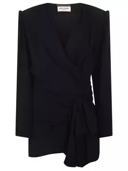 Платье однотонное SAINT LAURENT