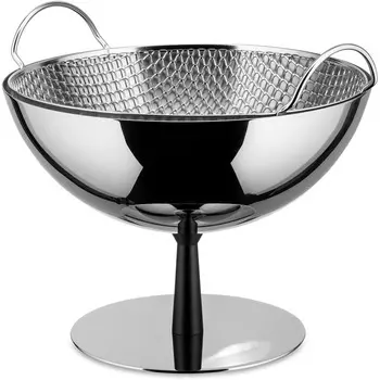 Alessi Ваза для фруктов с дуршлагом 24,9х20,5х24,9 см металлик Black Foot Alessi