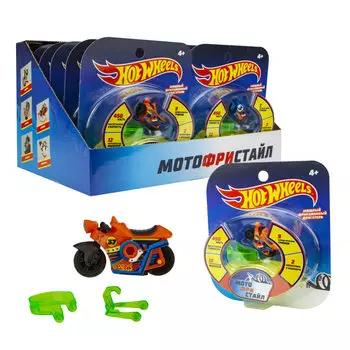 Hot Wheels Мотофристайл - инерционный мотобайк, 2 аксессуара для трюков,