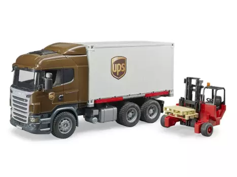 Игровой набор – Фургон Scania UPS с погрузчиком и паллетами
