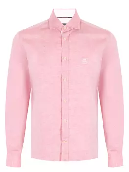 Рубашка Slim Fit из хлопка и льна CORNELIANI