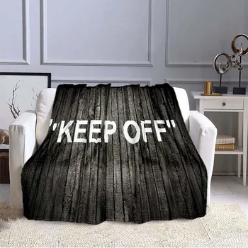 Одеяло с узором KEEP OFF, диванные одеяла для кроватей, супер мягкое теплое одеяло, фланелевое одеяло, фланелевое одеяло 75x90cm