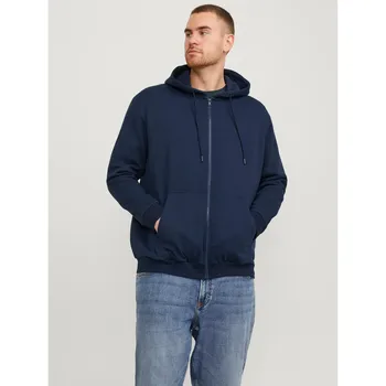 Толстовка Jack & Jones PlusSize с капюшоном "JJEBRADLEY SWEAT ZIP HOOD NOOS PLS", синий