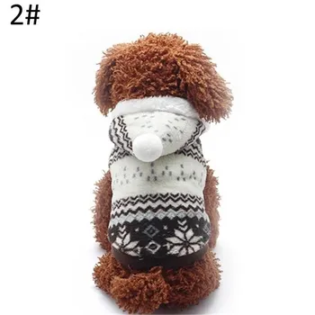Зимнее теплое пальто для собак, рождественская толстовка с принтом снежинок, свитер для маленьких и средних собак S красный