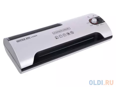Ламинатор Office Kit L2323 A4 2х150 (пленка 75-150мкм) 35см/мин, 4 вала, холодн.лам., лам.фото, ABS система разжатия валов, плавная регулировка t