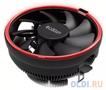 Кулер PCCooler E126M R S775/115X/AM2/2+/AM3/3+/AM4/FM1/FM2/2+ (48 шт/кор, TDP 92W, вент-р 120мм с PWM, Red LED FAN, 1000-1800RPM, 26.5dBa) Retail Color Box