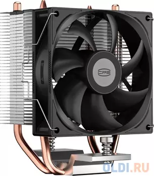 Кулер PCCooler R200 S115X/1200/1700/AM4/AM5 (TDP 110W, 90mm Non LED Fan, 2 тепловые трубки 6мм, 2200RPM, 28,3dBa)