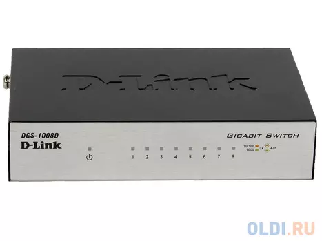 Коммутатор D-Link DGS-1008D/J3A Неуправляемый коммутатор с 8 портами 10/100/1000 Base-T и функцией энергосбережения