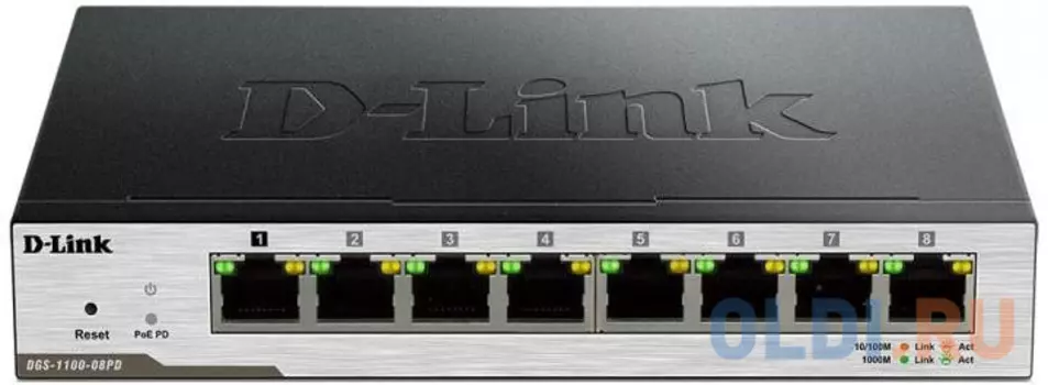 Коммутатор D-LINK DGS-1100-08P/B1A управляемый 8 портов 10/100/1000Mbps
