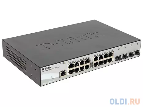 Коммутатор D-Link DGS-1210-20/ME/A1A Управляемый коммутатор 2 уровня с 16 портами 10/100/1000Base-T и 4 портами 1000Base-X SFP