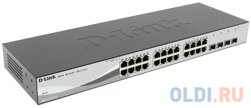 Коммутатор D-Link DGS-1210-28/C1A/F1A/F1B Настраиваемый коммутатор WebSmart с 24 портами 10/100/1000Base-T и 4 комбо-портами 100/1000Base-T/SFP