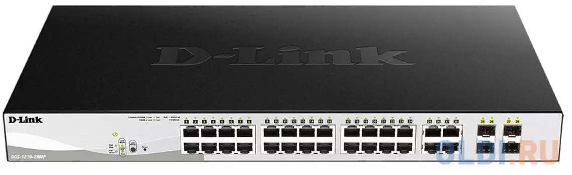 Коммутатор D-Link DGS-1210-28MP/F2A 24G 24PoE+ 370W настраиваемый