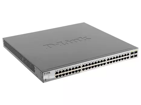 Коммутатор D-Link DGS-1210-52MPP/E1A Настраиваемый коммутатор WebSmart с 48 портами 10/100/1000Base-T и 4 портами 1000Base-X SFP (порты 1 – 48 с подде