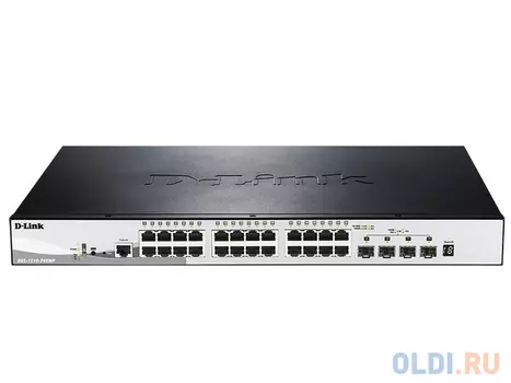 Коммутатор D-Link DGS-1510-28XMP/A1A управляемый 24 порта 10/100/1000Mbps 4xSFP
