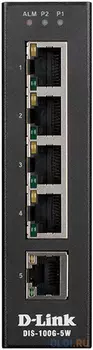 Коммутатор D-Link DIS-100G-5W/A1A Промышленный неуправляемый коммутатор с 5 портами 10/100/1000Base-T, функцией энергосбережения и поддержкой QoS