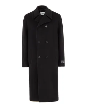 длинное шерстяное пальто MSGM
