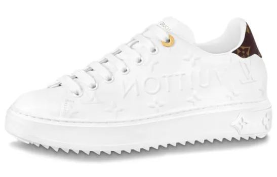 Кроссовки LOUIS VUITTON Time Out Debossed LV Monogram Leather White White Women's