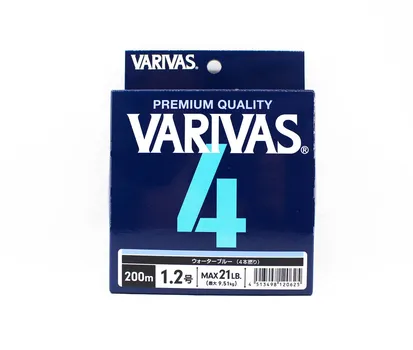 Линия Varivas PE Varivas 4 X4 Синий 200 м PE 1,2 Макс. 21 фунт (0625) синий