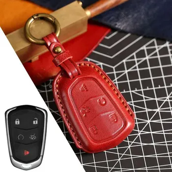 Роскошный кожаный чехол для ключей HALLMO для Cadillac «все включено» 4 buttons чёрный