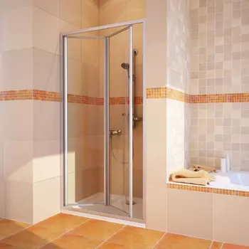 Душевая дверь в нишу GuteWetter Practic Door GK-404 левая (98-102)x190 стекло бесцветное, профиль мат. хром