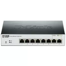 Коммутатор D-link DGS-1100-08PLV2/A1A 8 портов 10/100/1000Base-T (4 порта PoE 802.3af/at, PoE-бюджет 80 Вт)