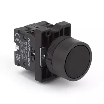 Кнопка управления CHINT 574815 NP2-EA25 без подсветки черн. 1НО+1НЗ IP40