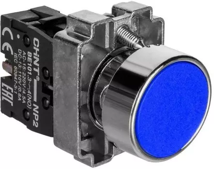 Кнопка управления CHINT 574845 NP2-BA61 без подсветки син. 1НО IP40