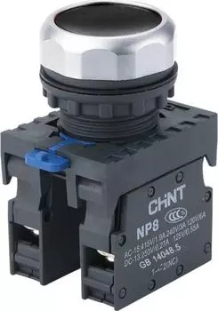 Кнопка управления CHINT 667112 NP8-11BN/2 без подсветки черн. 1НО+1НЗ IP65