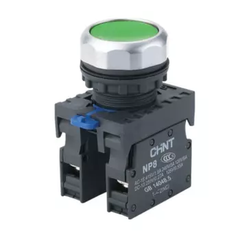 Кнопка управления CHINT 667113 NP8-11BN/3, без подсветки, зел., 1НО+1НЗ, IP65 (R)