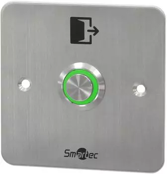 Кнопка выхода Smartec ST-EX144LW металлическая, IP66, врезная, СИД индикатор, НР/ОБЩ и НЗ/ОБЩ контакты, размер: 86х86х40 мм