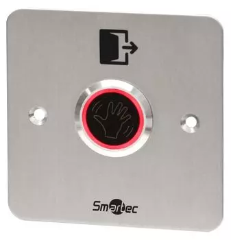 Кнопка выхода Smartec ST-EX344LW металлическая, врезная, ИК-бесконтактная, НЗ/НР контакты