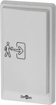 Кнопка выхода Smartec ST-EX710-WT пластиковая, накладная, локтевая, НЗ/НР контакты, размер: 175х95х25 мм