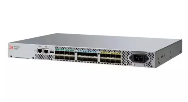 Коммутатор Brocade G610 FC 24 ports/24 active, 24x32G SWL SFP+ Xceivers, PowerSup, rails, EntBndl, FOS upgradable (DS-6610B,SN3600B,SNS2624,DB610S)