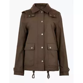 Короткий вощеный пиджак со съемным капюшоном, Marks&amp;Spencer