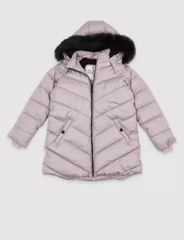 Мягкое пальто с капюшоном и отделкой Stormwear™